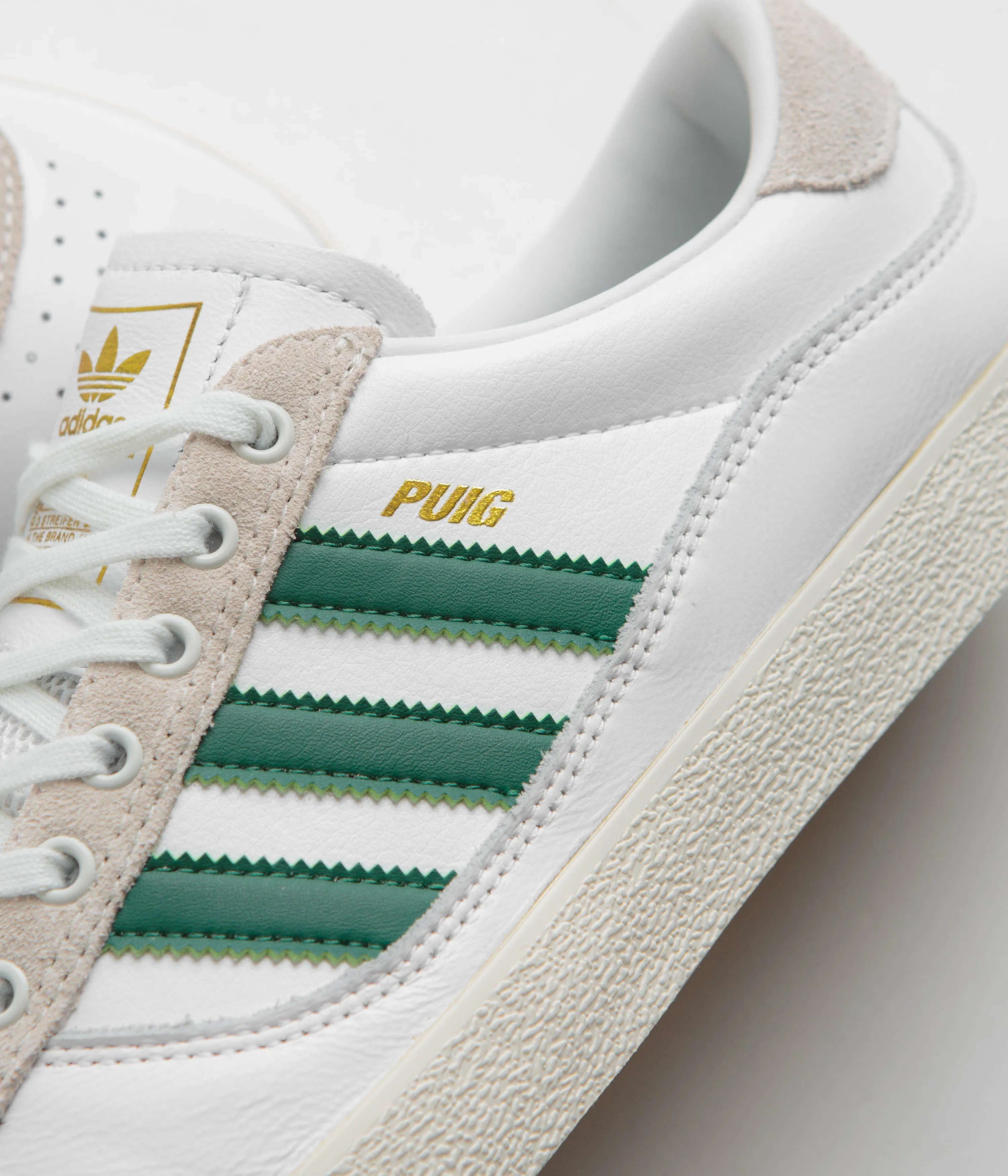 Adidas Puig Indoor Shoes - FTWR White / Dark Green / Cream White