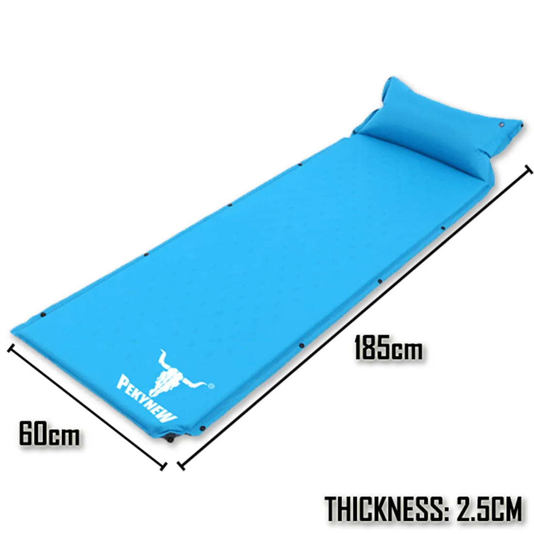 Air Bed Self Inflating Mattress Sleeping Mat Camp Camping Hiking Joinable - blue