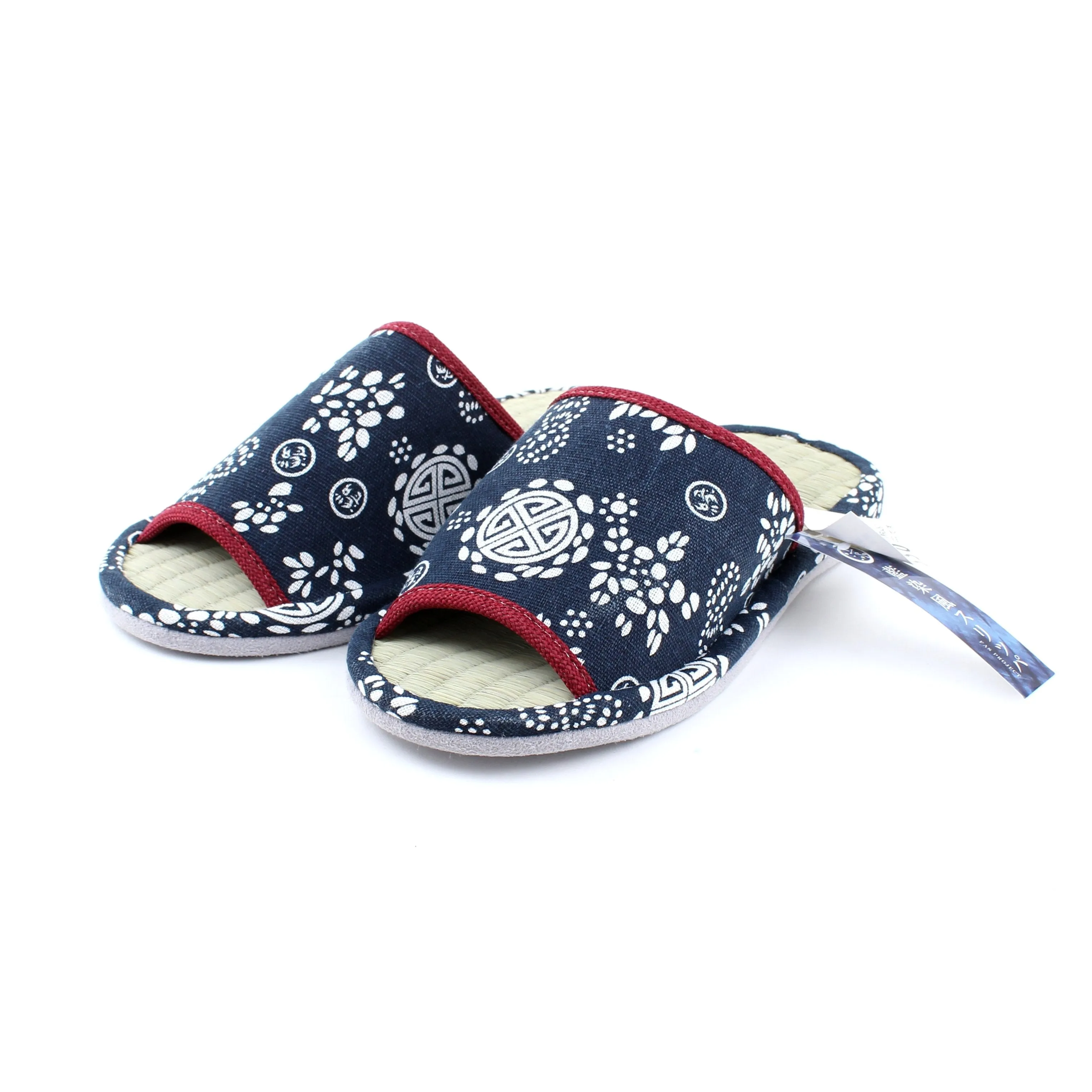 Aizome Dye Style Tatami-Rush Grass Mat Slippers