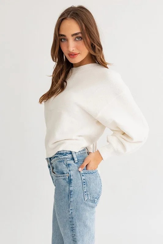 Almost Famous Fuzzy Sweater with Back Ruching