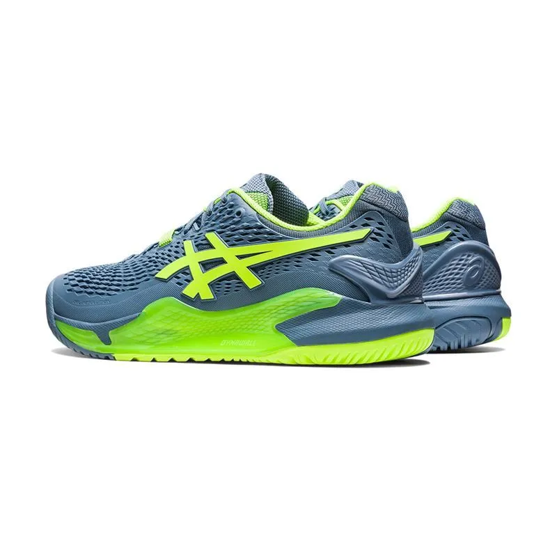 Asics Men's Gel Resolution 9 Tennis Shoes Steel Blue Green