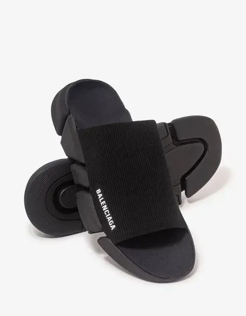 Balenciaga Black Speed 2.0 Slide Sandals