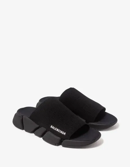 Balenciaga Black Speed 2.0 Slide Sandals