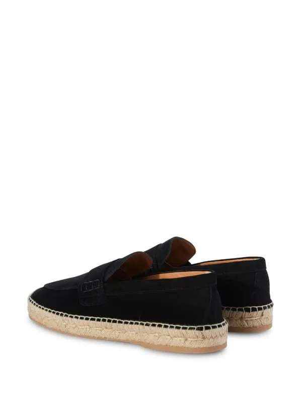 BIDARETTE LOGO-PRINT SUEDE ESPADRILLES