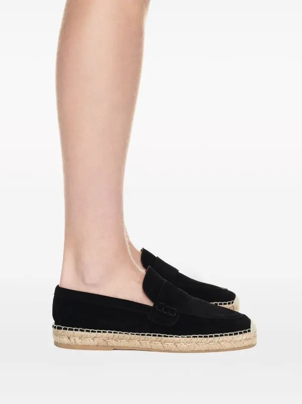 BIDARETTE LOGO-PRINT SUEDE ESPADRILLES