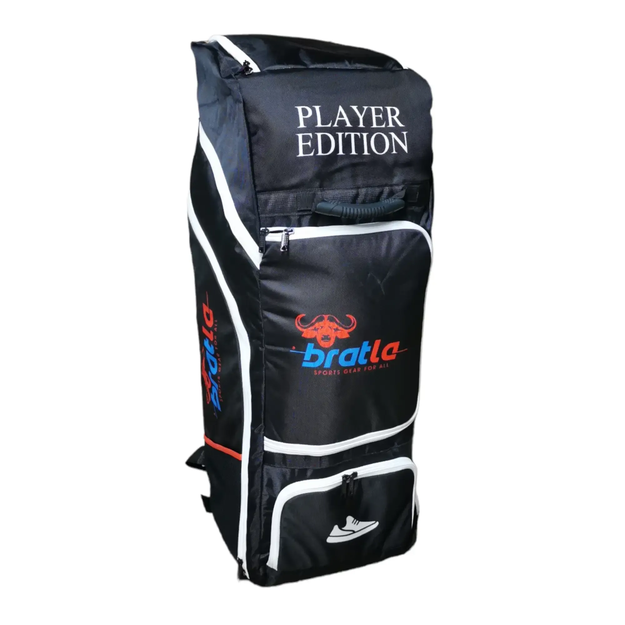 Bratla Player Edition Cricket Kit Bag Duffle for Full Size Kit with 7 Pockets Black