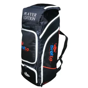 Bratla Player Edition Cricket Kit Bag Duffle for Full Size Kit with 7 Pockets Black