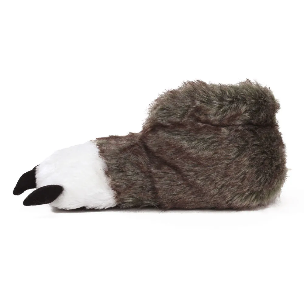 Brown Wolf Paw Slippers