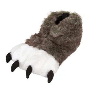 Brown Wolf Paw Slippers