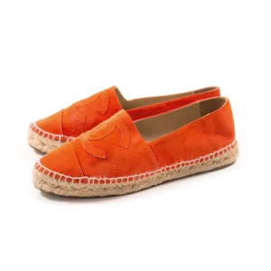 Chanel Red Suede Espadrilles Flat