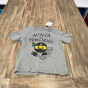 Childrens Place Grey 'ninja in training' Tshirt 3T