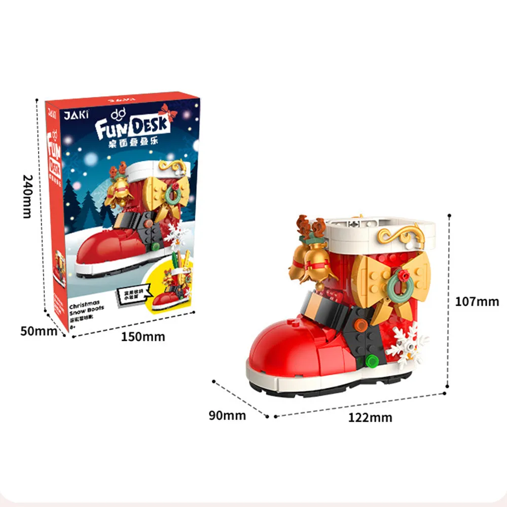 Christmas Snow Boots Desktop Jenga Building Blocks Toys Gift, TO0010