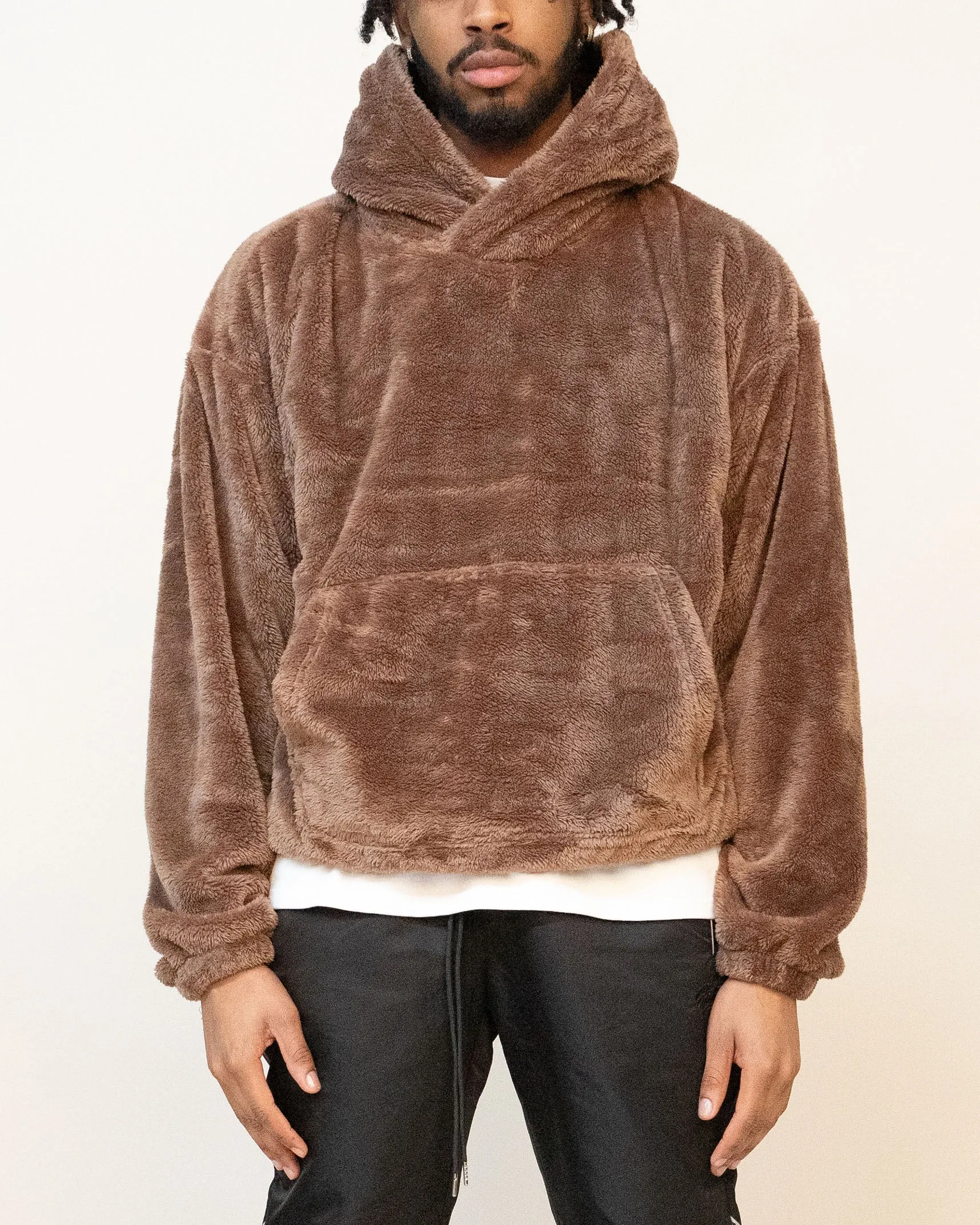 EPTM FUZZY HOODIE-BROWN