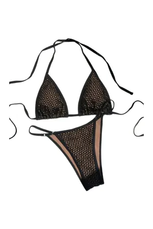 Hallow Out Triangle Bikini (Black)