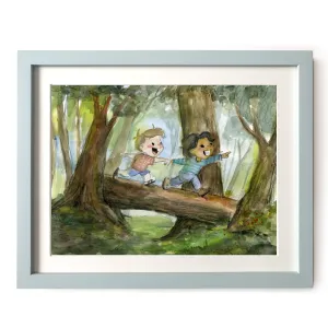 Hiking Boys Art Print