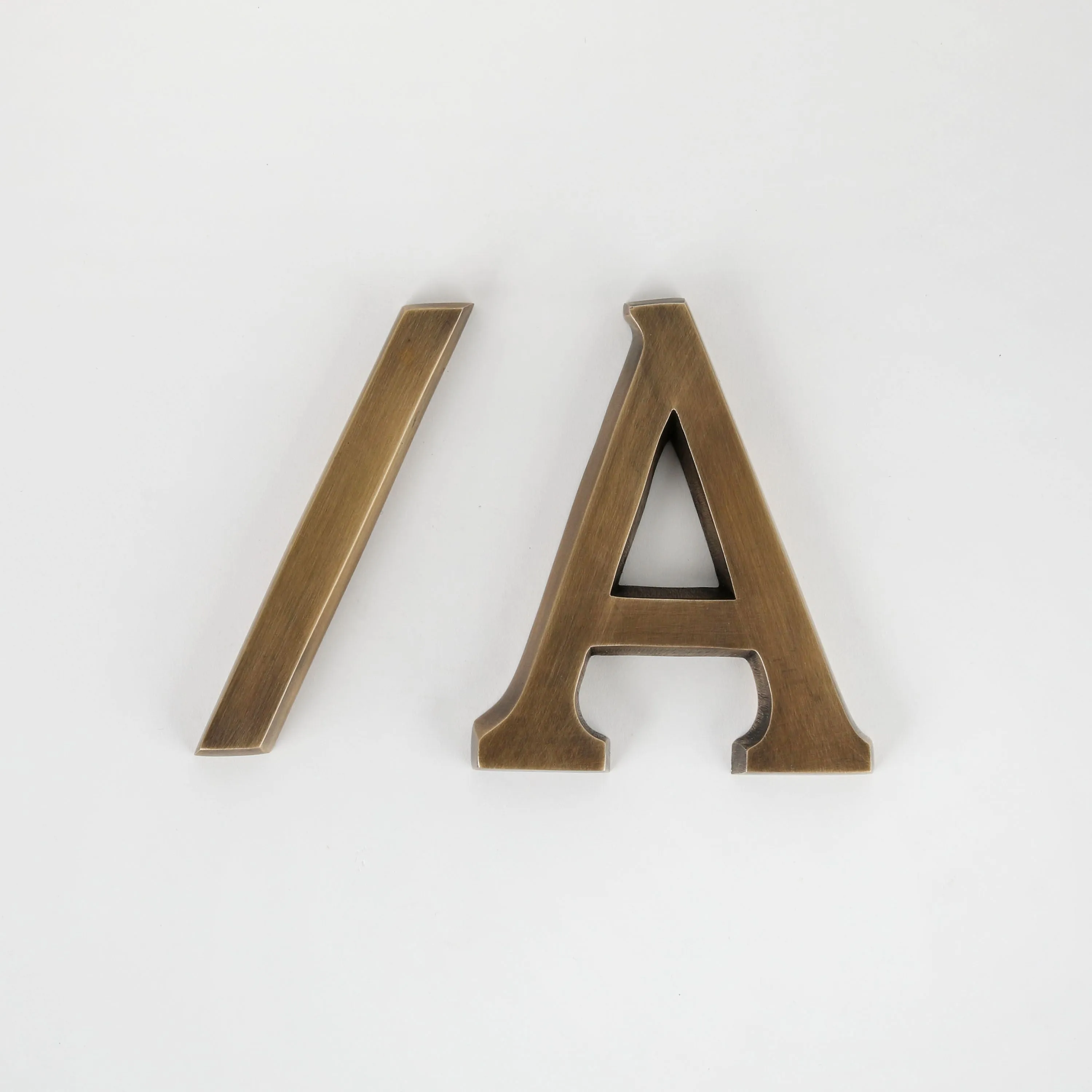 House Letter Small - Acid Washed Brass