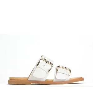 JETT DOUBLE STRAP SLIDE SANDALS LEATHER