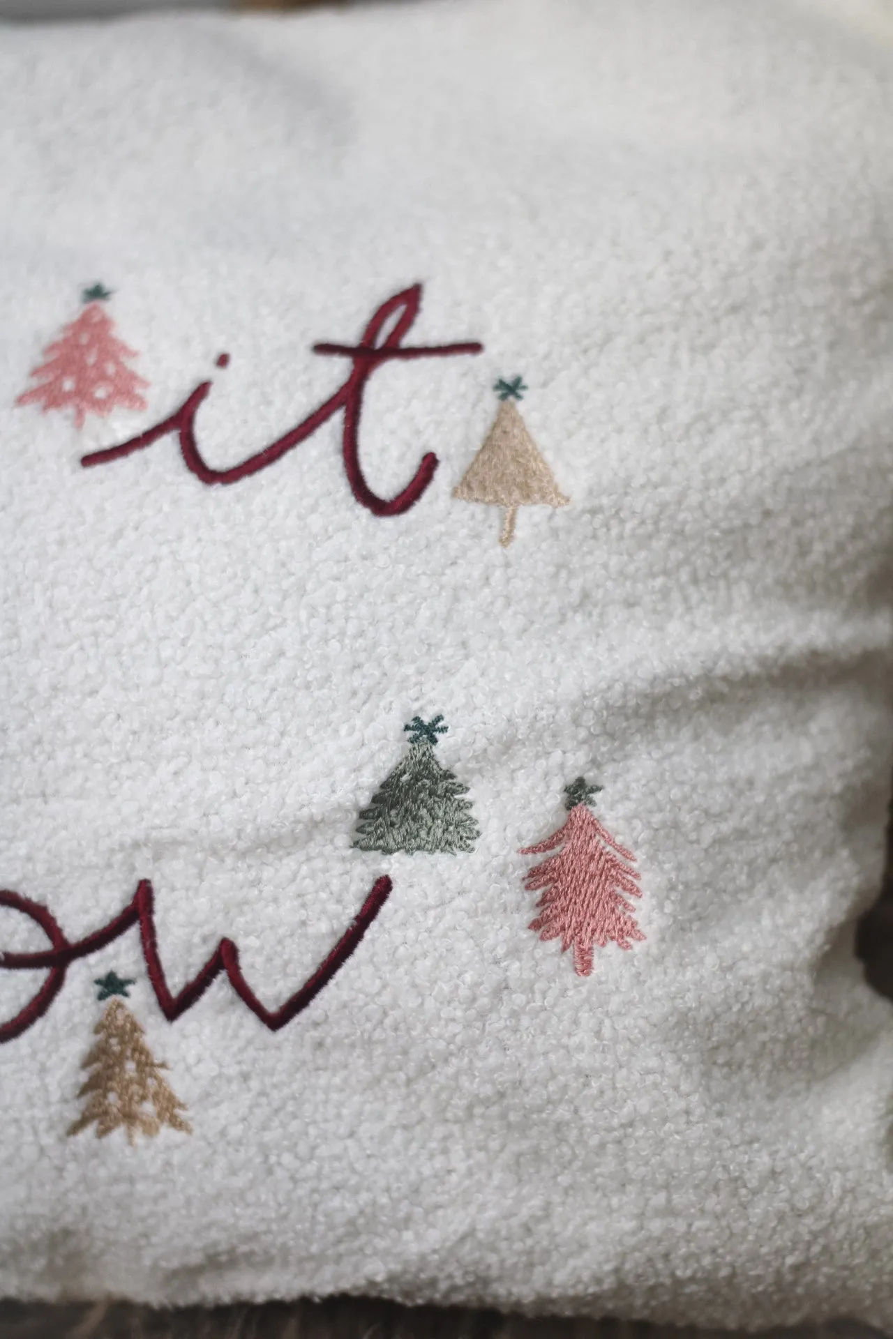 Let it Snow Boucle Cushion Cover