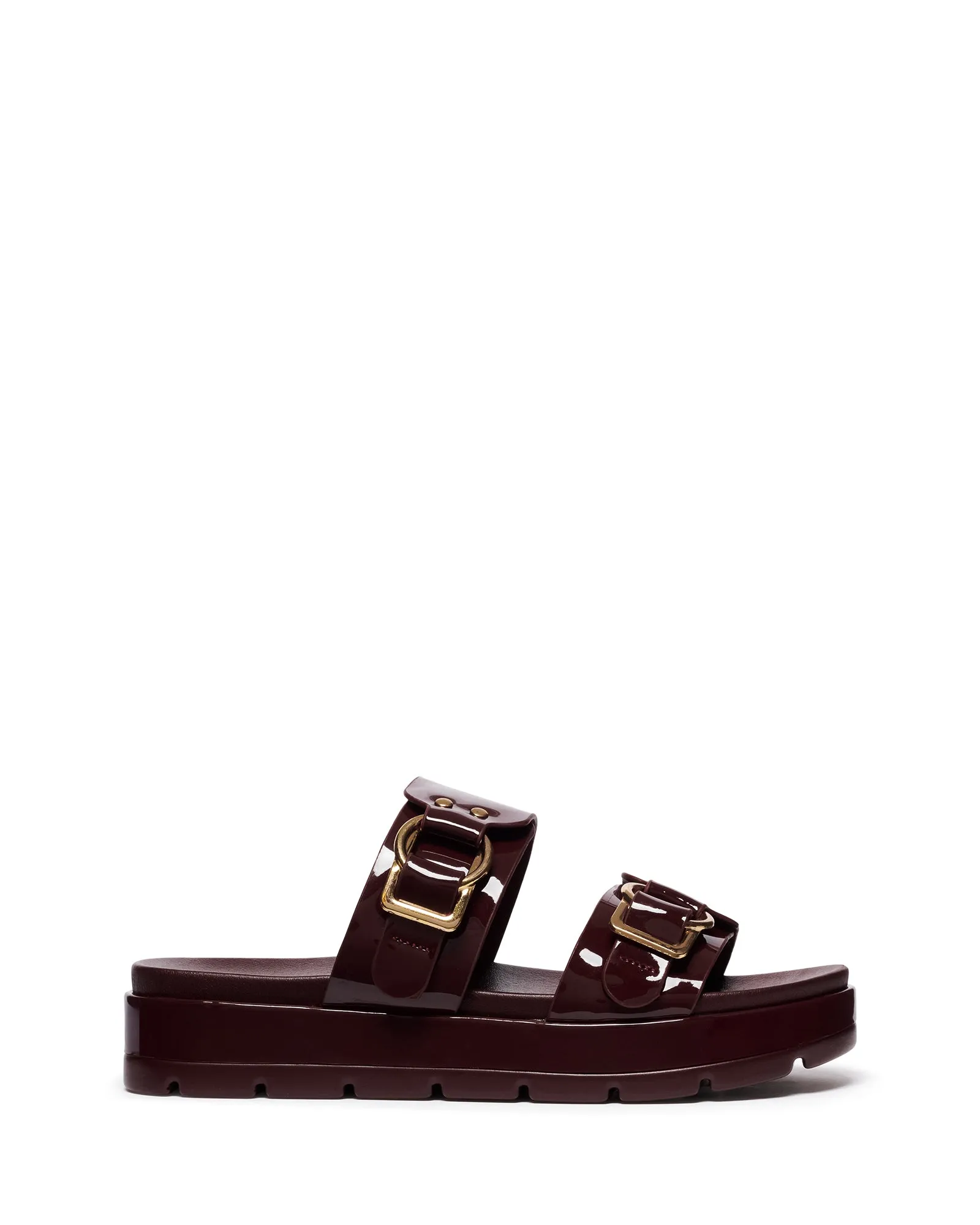 Litmus Flatform Sandals Cherry Patent