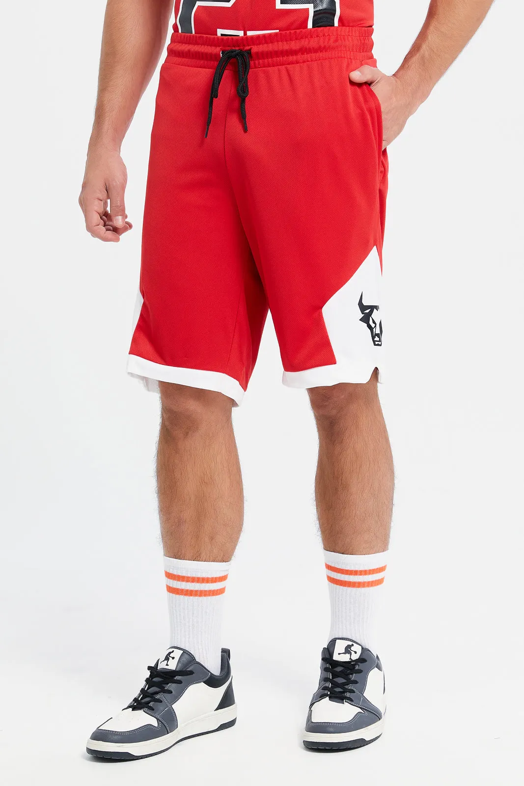 Men Red Sleeveless Active Set (2 Piece)