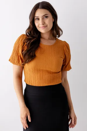 'Molly' Textured Puff Sleeve Top FINAL SALE