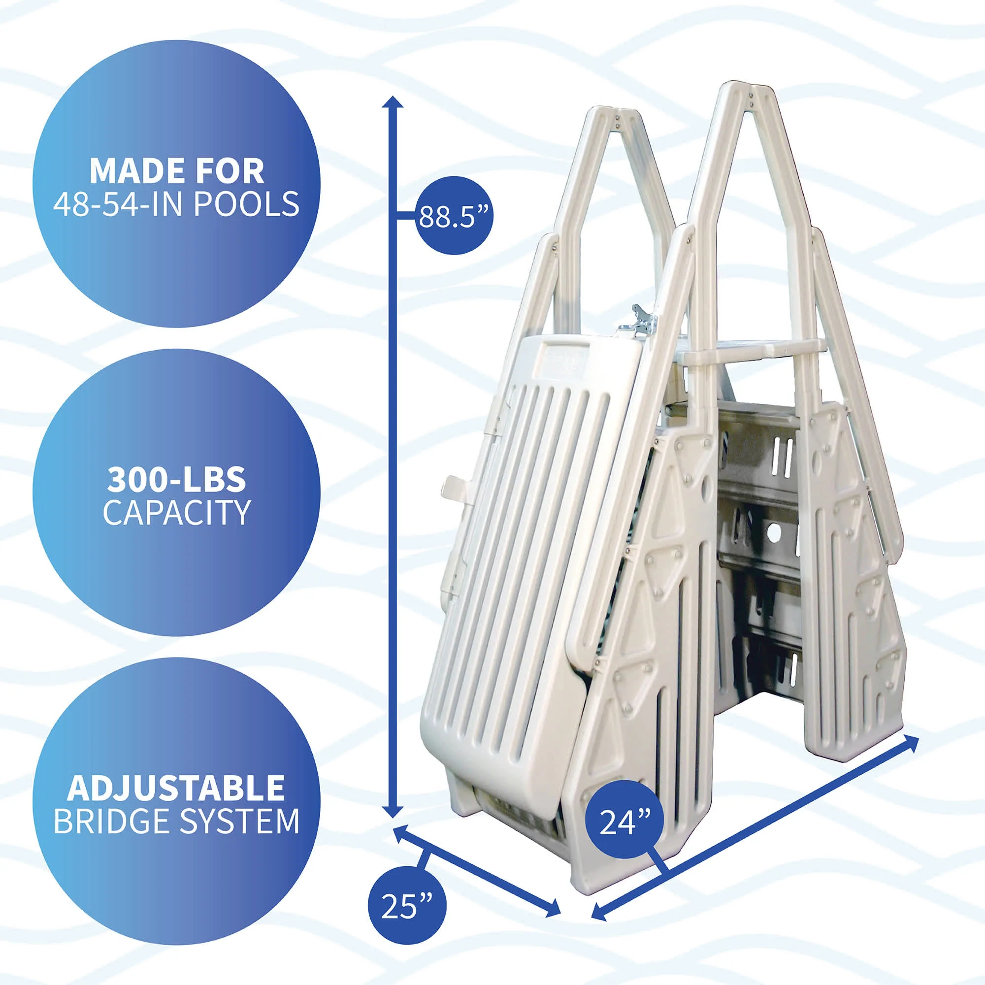 Neptune A-Frame Entry System for Above Ground Pools - White