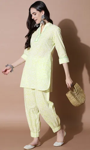 NIMBU HARA HANDBLOCK PRINT KURTA