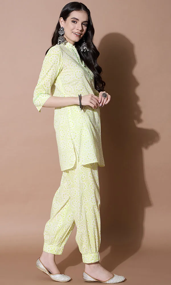 NIMBU HARA HANDBLOCK PRINT KURTA