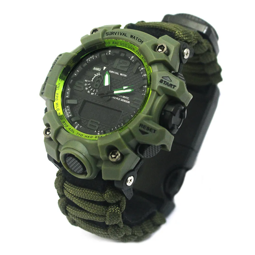 Outdoor Sports Electronic Watch Dual Movement Luminous Watch Compass