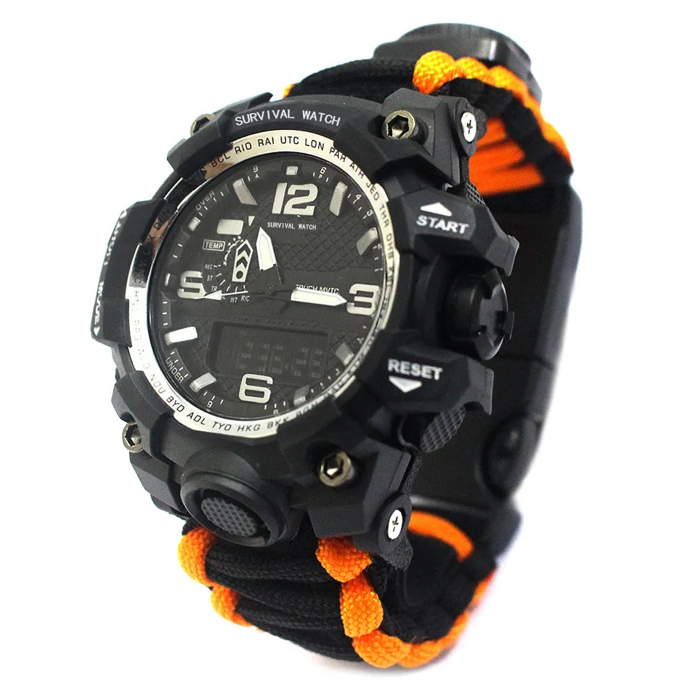 Outdoor Sports Electronic Watch Dual Movement Luminous Watch Compass