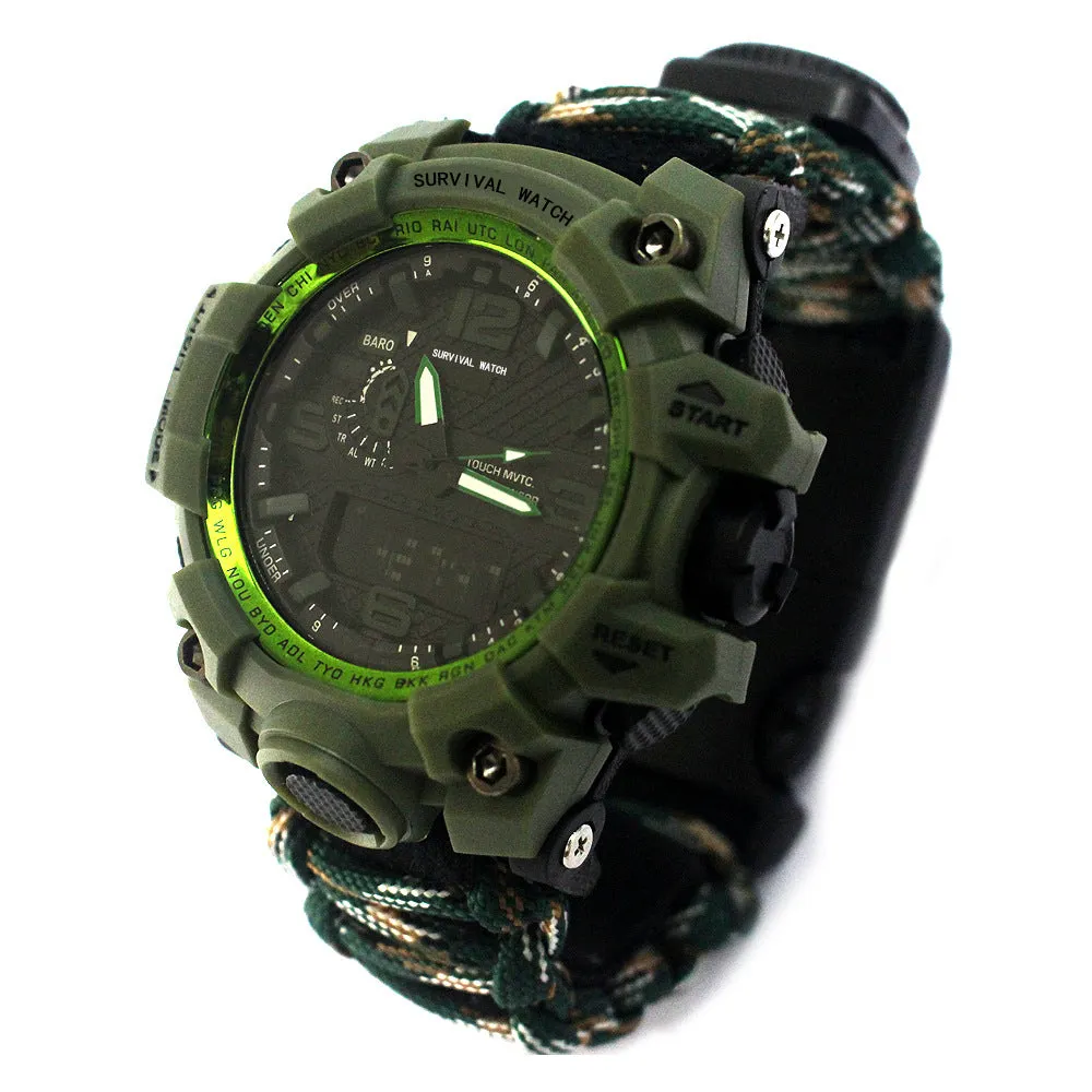 Outdoor Sports Electronic Watch Dual Movement Luminous Watch Compass