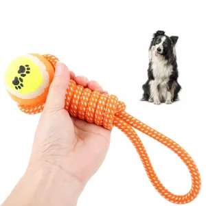 Rope Toy For Dog - with Tennis Ball 30cm