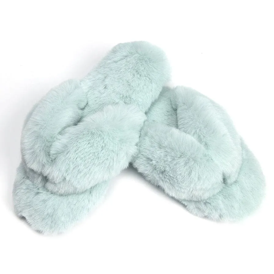 Roxoni Women's Indoor Cute Plush With Contrast Trimming House Slipper