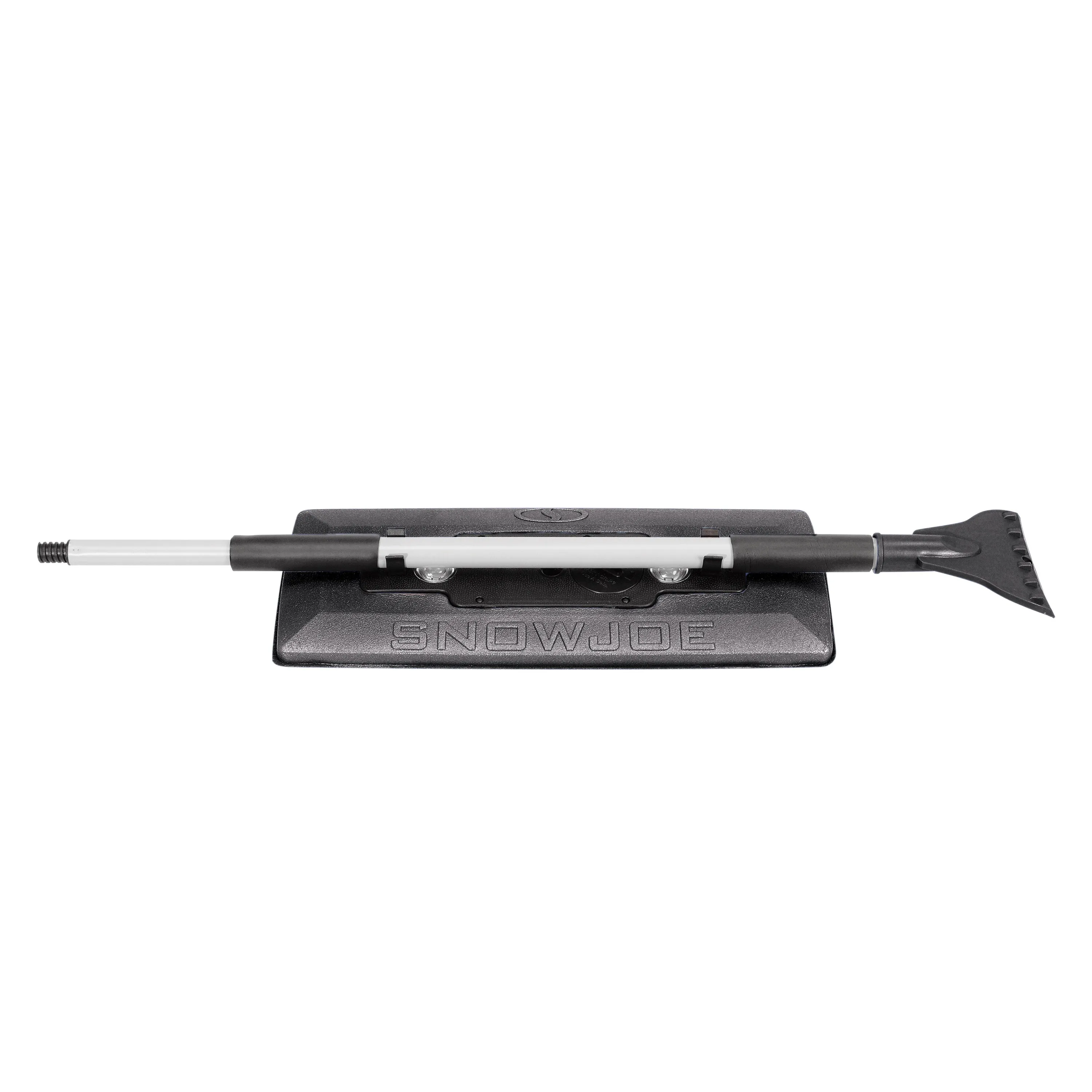 Snow Joe SJBLZD-LED-BLK 4-In-1 Telescoping Snow Broom   Ice Scraper | 18-Inch Foam Head | Headlights (Black)