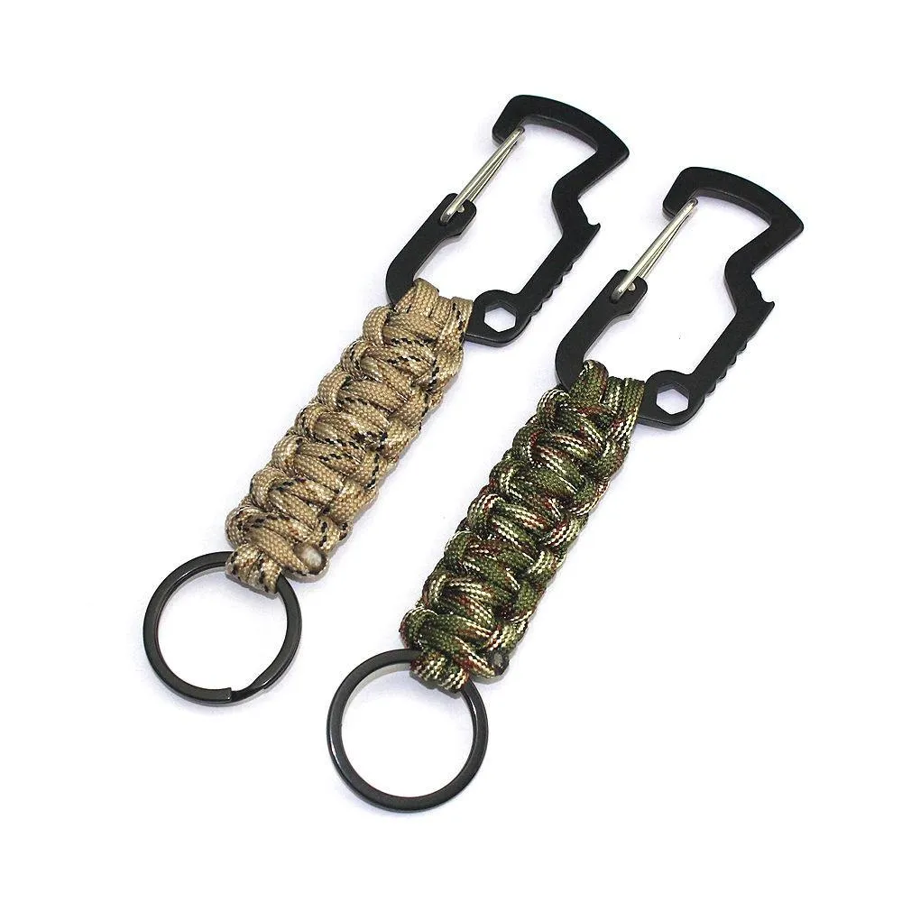 Survival Climbing Keychain Umbrella Rope Woven Multifunctional Carabiner