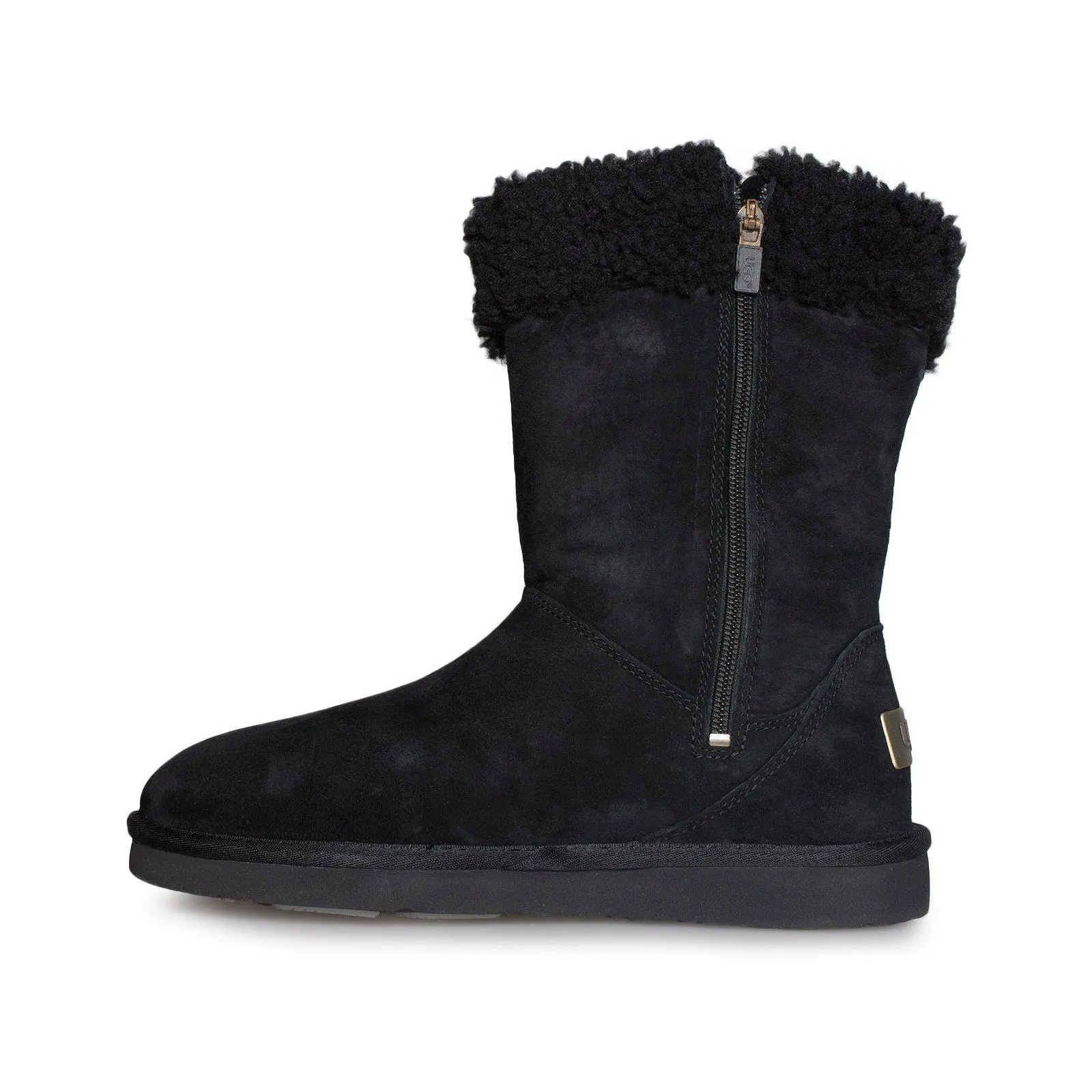 UGG Plumdale Cuff Black Boots - Women's